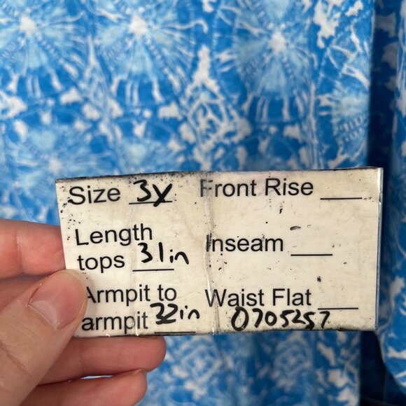 Ali Miles Womens Blue Geometric Linen Blend Eyelet Sleeve Tunic Top 3X - Picture 13 of 13